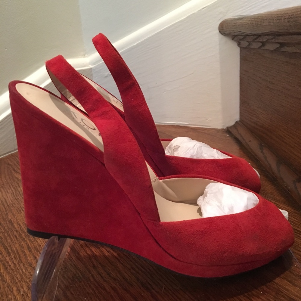 KORS by Michael Kors red wedge platform sandals